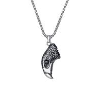 SLCHJX Fino Domineering Domineering Retro Retro de Doble Cara, Eagle Cabeza de joyería de joyería de Hombres y Mujeres de la Cabeza del águila Tridimensional