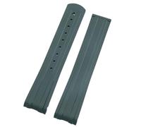 SLCHJX FKM - Correa de repuesto para reloj Seamaster 300 de 20 mm con extremo curvado de goma flúora y hebilla plegable de acero inoxidable, Black Sharp Buckle