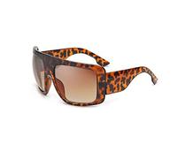 SLCHJX Gafas de sol cuadradas negras con montura grande para hombre y mujer, Copos de té con marco de flor de frij