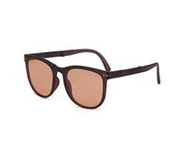 SLCHJX Gafas de sol plegables con protección UV400, protección solar, gafas de sol para hombre, gafas de sombra marrón (marco de té, copos de té), Purple