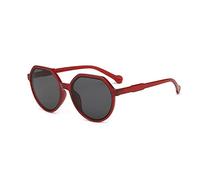 SLCHJX Gafas de sol poligonales para mujer, montura grande, retro, cara pequeña, color marrón (copos verdes con marco amarillo), Gris, marrón, Talla única