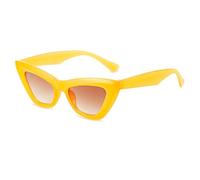 SLCHJX Gafas de sol triangulares retro para mujer, con personalidad, color gelatina, protección UV, Amarillo