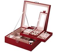 SLCHJX Jewelry Box European Style Locked Jewelry Storage Box Reloj Cabecillo de collar (color: E, tamaño: 26.5 * 26.5 * 8.5cm) (negro 26.5 * 26.5 * 8.5cm)