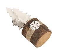 SLCHJX Lámpara de Pared Adornos de Pila de Madera Cocina Sprebber Etiquetas de navegas Smile The Elk Christmas Treil Pastel de Techo Soporte Dispensador de Paja Toppers Flip Figura