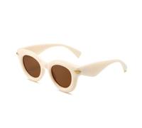 SLCHJX Lindas gafas de sol de burbujas, retro, redondas, inflables, gruesas, color caramelo, máscara divertida, sombra, Copos de té con marco blanco de arroz