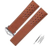 SLCHJX Mira correa con banda de reloj de cuero genuina plegable para un reloj de 20 mm de 22 mm gris negro vaca de vaca hogua