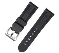 SLCHJX Naranja Negra 22 24 26 mm Banda de Reloj de Goma para Panerai Ratio de Reloj Silicona Pulsera de muñeca Impermeable de Silicona