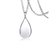SLCHJX New Vogue Urna Agua Lágrima Collar Colgante Collar Titanium Collar de Gota de Acero para Mujeres Joyas de Cenizas