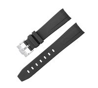 SLCHJX Para la banda de reemplazo de relojes de Omega Speedmaster curvado sin correa de goma de gapas mujeres 20 mm 21 mm 22 mm Bandas de reloj de oro plateado Rose negro Hebilla