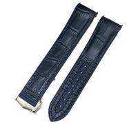 SLCHJX Para Omega Seamaster 300 Planet Ocean AT150 Reloj Strap 21 mm 22 mm Curred Blue tela roja de alta densidad Bandas de goma de goma de nylon