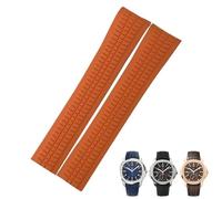 SLCHJX Pin de metal de goma de metal 21 mm Band de reloj para Patek 5167a 5167r Aquanaut Philippe PP Brown Pulseras impermeables