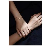 SLCHJX SFashion Pulsera Anillo De Círculo Simple para Mujer Joyería De Temperamento Retro De Doble Capa Creativo Lindo Dulce Personalidad Regalo De Cumpleaños