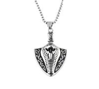 SLCHJX Vintage Red Circón Controlado Cobra Collar Colgante de Hombres Accesorios de Animales de Metal Hip Hop Punk Jewellry Gift