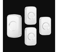SLDAGe Timbre de Puerta inalámbrico, Kit de Timbre inalámbrico enchufable, batería de Timbre inalámbrico Que Funciona a 300 m,IP68, 60 campanillas y Volumen de 5 Niveles,Blanca,3 on 1