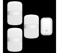 SLDAGe Timbre Inalámbrico con Enchufe Timbre Impermeable para Puerta, 60 Melodías Rango de 150M de Distancia Timbre para Casa, 5 Niveles de Volumen, No Necesita Batería,Blanca,1 on 3