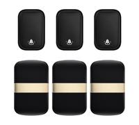 SLDAGe Timbre Inalámbrico con Enchufe Timbre Impermeable para Puerta, 60 Melodías Rango de 150M de Distancia Timbre para Casa, 5 Niveles de Volumen, No Necesita Batería,Negro,3 on 3