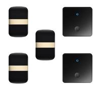 SLDAGe Timbre Inalámbrico con Enchufe Timbre Impermeable para Puerta, 60 Melodías Rango de 150M de Distancia Timbre para Casa, 5 Niveles de Volumen, No Necesita Batería,Negro,2 on 3