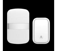 SLDAGe Timbre Inalámbrico con Enchufe Timbre Impermeable para Puerta, 60 Melodías Rango de 150M de Distancia Timbre para Casa, 5 Niveles de Volumen, No Necesita Batería,Blanca,1 on 1
