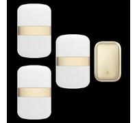 SLDAGe Timbre Inalámbrico con Enchufe Timbre Impermeable para Puerta, 60 Melodías Rango de 150M de Distancia Timbre para Casa, 5 Niveles de Volumen, No Necesita Batería,Oro,1 on 3