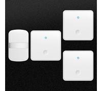 SLDAGe Timbre Inalámbrico con Enchufe Timbre Impermeable para Puerta, 60 Melodías Rango de 150M de Distancia Timbre para Casa, 5 Niveles de Volumen, No Necesita Batería,Plata,3 on 1