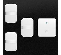 SLDAGe Timbre Inalámbrico con Enchufe Timbre Impermeable para Puerta, 60 Melodías Rango de 150M de Distancia Timbre para Casa, 5 Niveles de Volumen, No Necesita Batería,Plata,1 on 3