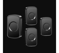 SLDAGe Timbre Inalámbrico Impermeable, Timbres para Puerta Plug-in Sin Hilos a un Rango de 300m, Indicadores LED, IP68 Resistente al Agua, 5 Niveles de Volumen, 60 Melodías,Negro