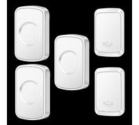 SLDAGe Timbre inalámbrico para Puerta Plug-in sin Hilos a un Rango de 150m, Indicadores LED, Resistente al Agua, 5 Niveles de Volumen, Timbre de Casa Portátil, 3 Receptor y 2 Transmisor,Blanca