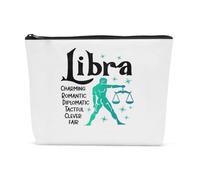 Sldpngo Bolsas de maquillaje para mujer, regalo de cumpleaños, astronomía, constelaciones, bruja, día de la madre, regalo de cumpleaños para mujeres, amigas, bolsa de cosméticos Libra, Libra