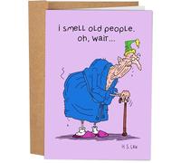 Sleazy Greetings Divertida tarjeta de cumpleaños para hombres con sobre a juego, 12,7 x 17,8 cm, 40, 50, 60, I Smell Old People, Oh Wait That's You Happy Birthday Card
