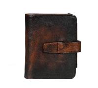 SLEDEZ Cartera Punk Cartera Corta de Cuero for Hombre con Clip Retro for Billetes de Europa y Estados Unidos