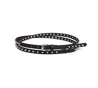 SLEDEZ Cinturón De Hip Hop Cinturón de Mujer de Doble Vuelta, versátil, Informal, Fino, con Remaches, Estilo Punk, cinturón clásico