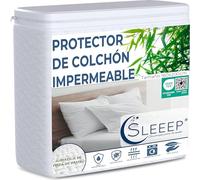SLEEEP Impermeable Protector de Colchón Cubre Colchón 160x200 Adaptable Funda de Cama Hipoalergénica Anti-Acariogénica Ultra Suave No Desechable Fibra de Bambú Suave