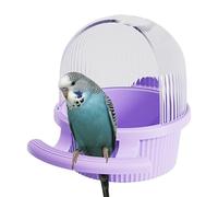 Sleek Design Bird Cage Feeder, Parakeet Bird Feeder, Squirrel Proof Bird Feeder, Decorative Parrot Food Dispenser 12.5x16.5x13.8cm for Birds, Indoor, Outdoor, Pink, Yellow, Purple, White Color
