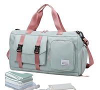 Sleek Design Duffel Bag, Sturdy Travel Bag, Wet Dry Separation Duffel, Oxford Cloth Duffel Bag 45x26x38cm for Travel, Sports, Gym, Outdoor Outing, Events, Multicolor, Verde, riferimento Alla