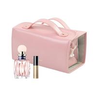 Sleek Design Makeup Brush Travel Case, Waterproof Makeup Brush Bag, Leather Cosmetic Bag, Decorative Compartments Makeup Bag 25x12x12cm for Home, Indoor, Pink, Black, White, Brown Color, Rosa,