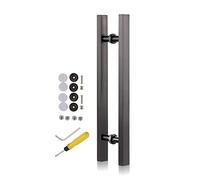 Sleek Stainless Steel Push Pull Door Handles with Fittings,Modern Barn Door Handle, Interior Exterior Sliding Glass Gate Hardware for Back to Back Door(Black,Length 100cm(39.5inch))
