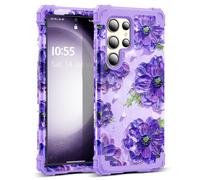 Sleekcover para Galaxy A14 5G Case 3 en 1 Patrn de flores de pintura al leo Proteccin a prueba de choque pesada Silicona Gubor