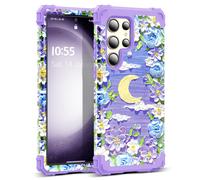 Sleekcover para Galaxy A14 5G Case 3 en 1 Patrn de flores de pintura al leo Proteccin a prueba de choque pesado Silicona Gubor