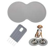 SLEEKEE 1 alfombrilla de alimentación impermeable para mascotas, comedero para perros y gatos, silicona, cepillo de limpieza