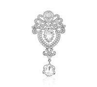 SLEEKEE 1 broche de corona de cristal plateado retro, nylon, Nailon