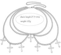 SLEEKEE 1 Cadena De Cintura, 1 Cadena De Pantalón, Decoración De Personalidad Moderna, Accesorios para Fotos De Calle, Diseño De Cadena Multicapa, Adecuado para Jeans, Vestidos.