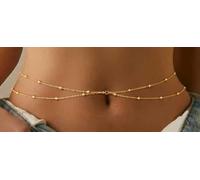 SLEEKEE 1 Cadena De Cintura Dorada Y 1 Collar, Accesorios De Moda Retro, Diseño De Uso Multicapa, Adecuado para El Estilo De Fiesta Y El Uso Diario.