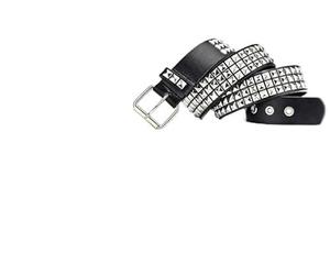 SLEEKEE 1 Cinturón con Tachuelas Y 2 Pulseras Punk, Diseño De Hebilla Ajustable, Cuero PU Duradero, Accesorios De Estilo Rock Retro, Vestidor para Festivales De Música (Negro).