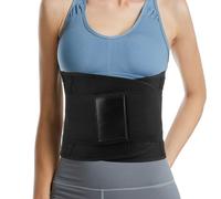 SLEEKEE 1 cinturón de retención para mujer, cinturón de entrenamiento, banda para el sudor, cinturón de adelgazamiento de cintura para mujer, moldeador de cuerpo, cinturón deportivo (negro), Negro ,