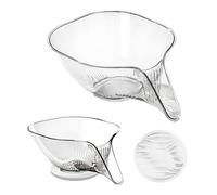 SLEEKEE 1 embudo multifuncional para cesta de drenaje con 1 alfombrilla antideslizante, colador para fregadero de cocina, gran capacidad, separación en húmedo y seco, ideal para lavar frutas y