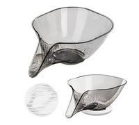 SLEEKEE 1 filtro de fregadero de cocina, cesta de drenaje multifuncional, cesta de drenaje gris de gran capacidad, bandeja de frutas de separación seca y húmeda, con 1 alfombrilla antideslizante con