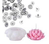 SLEEKEE 1 Molde con Forma De Loto Y 100 Portavelas, Moldes para Velas, Moldes De Silicona, Accesorios para Velas DIY