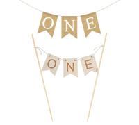 SLEEKEE 1 Pancarta Decorativa para Tartas, 1 Pancarta Decorativa De Fondo De Arpillera, Decoración para Tartas De Cumpleaños, Decoración para Tartas De Fiesta De Aniversario