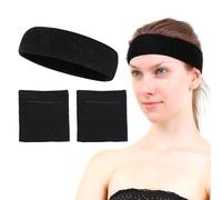 SLEEKEE 1 Par De Brazaletes Deportivos Y 1 Diadema, Brazaletes De Diseño Creativo, Brazaletes con Bolsillos, Brazaletes Elásticos, Equipamiento Deportivo