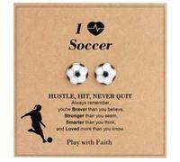 SLEEKEE 1 Par De Pendientes Y 1 Pulsera De Fútbol, Al Estilo De La Joyería, De Estilo Deportivo Accesorios, Adecuados para Animar En El Juego, Animadora De Apoyo.